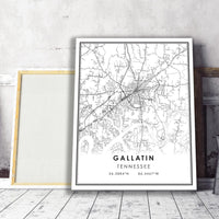 
              Gallatin, Tennessee Modern Map Print
            