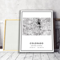 Colorado, United States Modern Style Map Print 