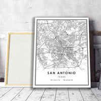 
              San Antonio, Texas Modern Map Print
            