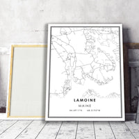 
              Lamoine, Maine Modern Map Print 
            