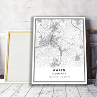 
              Aalen, Germany Modern Style Map Print
            