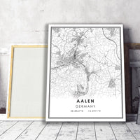 Aalen, Germany Modern Style Map Print
