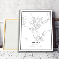 
              Okene, Nigeria Modern Style Map Print 
            