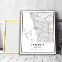 
              Sarasota, Florida Modern Map Print 
            