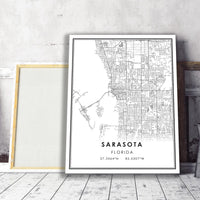 Sarasota, Florida Modern Map Print 