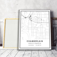 
              Chamberlain, South Dakota Modern Map Print 
            