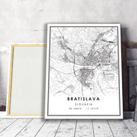 Bratislava, Slovakia Modern Style Map Print 