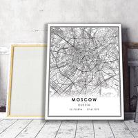 
              Moscow, Russia Modern Style Map Print 
            
