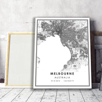 
              Melbourne, Australia Modern Style Map Print 
            
