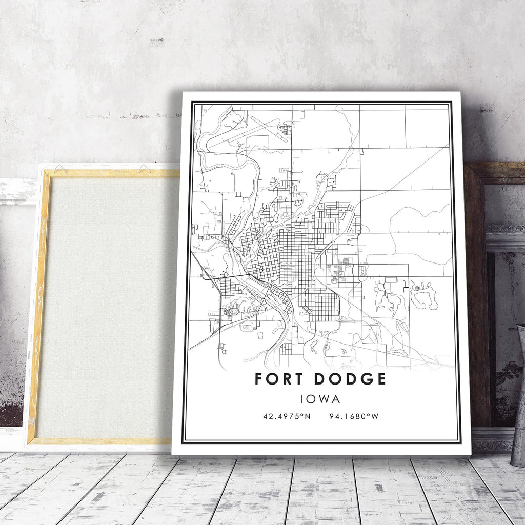 Fort Dodge, Iowa Modern Map Print 