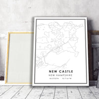 
              New Castle, New Hampshire Modern Map Print
            