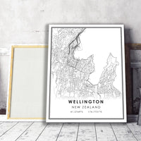 
              Wellington, New Zealand Modern Style Map Print 
            