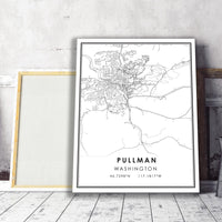 
              Pullman, Washington Modern Map Print 
            