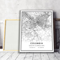 
              Columbia, South Carolina Modern Map Print 
            