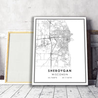 
              Sheboygan, Wisconsin Modern Map Print 
            