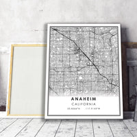 Anaheim, California Modern Map Print 