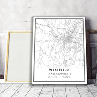 
              Westfield, Massachusetts Modern Map Print
            