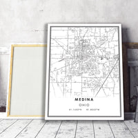 
              Medina, Ohio Modern Map Print 
            