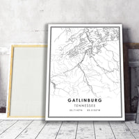 
              Gatlinburg, Tennessee Modern Map Print 
            