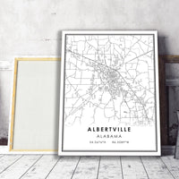 
              Albertville, Alabama Modern Map Print
            