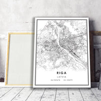 
              Riga, Latvia Modern Style Map Print
            