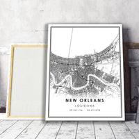 
              New Orleans, Louisiana Modern Map Print 
            