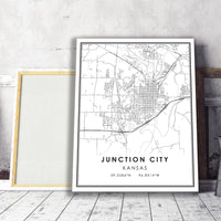
              Junction City, Kansas Modern Map Print
            