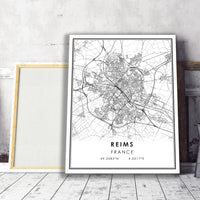 
              Reims, France Modern Style Map Print
            