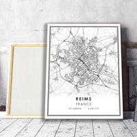 Reims, France Modern Style Map Print