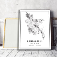 
              Bangladesh, South Asia Modern Style Map Print 
            
