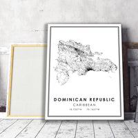 
              Dominican Republic, Caribbean  Modern Style Map Print 
            