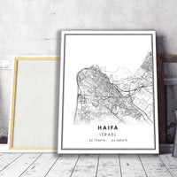 
              Haifa, Israel Modern Style Map Print 
            