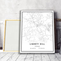
              Liberty Hill, Texas Modern Map Print
            