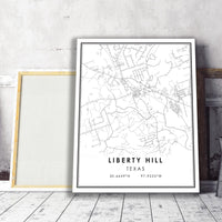 Liberty Hill, Texas Modern Map Print