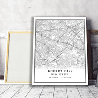 Cherry Hill, New Jersey Modern Map Print  