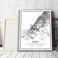 
              Dubai, United Arab Emirates Modern Style Map Print 
            