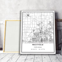 
              Westfield, Indiana Modern Map Print
            