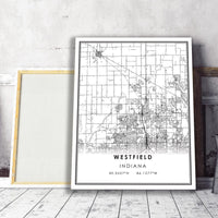 Westfield, Indiana Modern Map Print