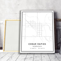 
              Cedar Rapids, Nebraska Modern Map Print 
            