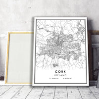 
              Cork, Ireland Modern Style Map Print 
            