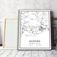 
              Guayama, Puerto Rico Modern Style Map Print
            