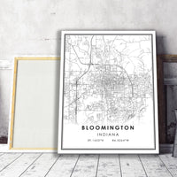 
              Bloomington, Indiana Modern Map Print 
            