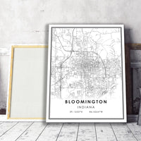 Bloomington, Indiana Modern Map Print 