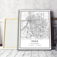 Tulsa, Oklahoma Modern Map Print 