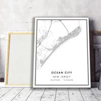 
              Ocean City, New Jersey Modern Map Print 
            