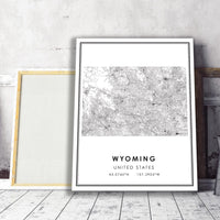 
              Wyoming, United States Modern Style Map Print 
            