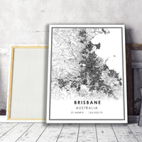 
              Brisbane, Australia Modern Style Map Print 
            