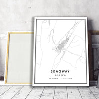 
              Skagway, Alaska Modern Map Print
            