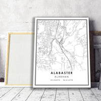 
              Alabaster, Alabama Modern Map Print 
            