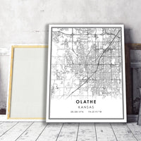 
              Olathe, Kansas Modern Map Print 
            